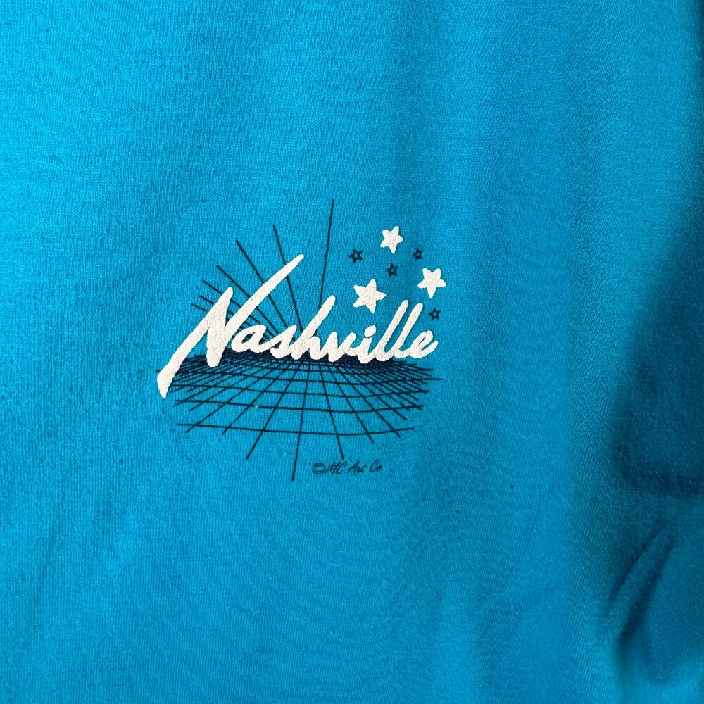 Vintage Nashville T-Shirt Single Stitch Tourist 90s Music City Single Stitch XL - Picture 2 of 9